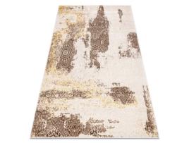 Tapete Mefe Moderno 8731 Roseta Vintage - Structural Dois Níveis de Lã Cinza Bege (160 x 220 cm)