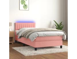 Cama Box Spring VIDAXL (Rosa - Veludo - 203 x 90 x 88 cm)
