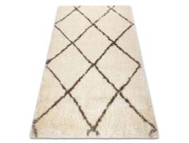 Tapete Fluffy 2373 Shaggy Treliça - Creme/Bege (120 x 170 cm)