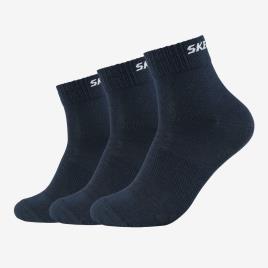 Meias Curtas Skechers - Azul - Pack 3 Unissexo tamanho M