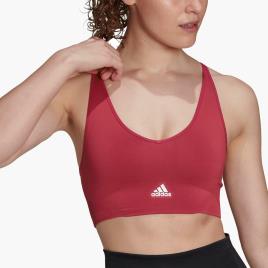 Top Desportivo Adidas Seamless - Rosa - Top Suporte Baixo tamanho S