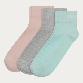 Meias Curtas Skechers - Rosa - Pack 3 Pares tamanho L