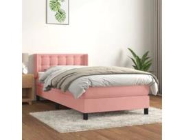 Cama Box Spring VIDAXL (Rosa - Veludo - 203 x 93 x 88 cm)