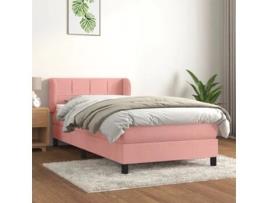 Cama Box Spring VIDAXL (Rosa - Veludo - 203 x 93 x 88 cm)