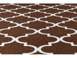 Passadeira Base Antideslizante Trevo Marroquino Castanho Trellis 100 cm 0351