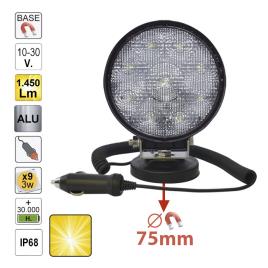 FAROL AUXILIAR LED, REDONDO, LUZ DISPERSA, COM BASE MAGNÉTICA 52567