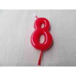 Vela 6cm Nº8 - Vermelho