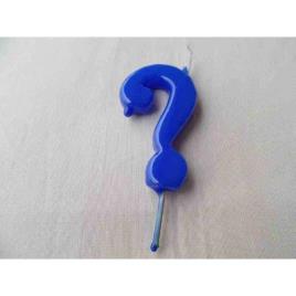 Vela 6cm Ponto De Interrogação - Azul Médio