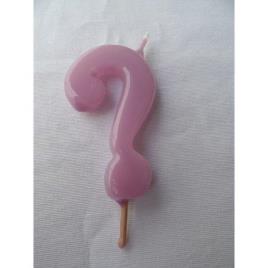 Vela 6cm Ponto De Interrogação - Lilás