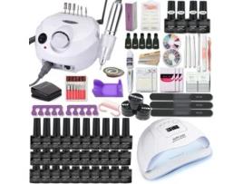 Manicure Set, LOVEBABY LY Nail Art Kit With 120w/54w Led Nail Lamp,Colors Uv Polishing Gel Polishing Nail Art Kit Combo H5