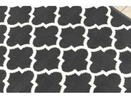 Passadeira Bcf Morad Trelis Treliças Marroquinas Cinzento / Creme 100 cm