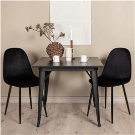 Venture Home Cadeiras de jantar Polar 2 pcs veludo preto