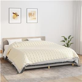 vidaXL Manta pesada 11 kg 235x290 cm tecido creme-claro