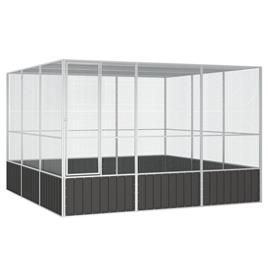 vidaXL Gaiola pássaros 302,5x324,5x211,5 cm aço galvanizado antracite