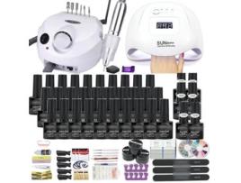 Manicure Set, LOVEBABYLY Nail Art Kit With 120w/54w Led Nail Lamp,Colors Uv Polishing Gel Polishing Nail Art Kit Combo H4