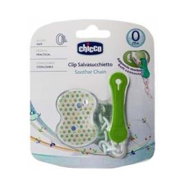 Clip com corrente para chupeta Chicco verde