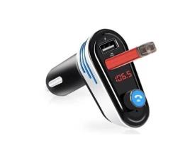 Transmissor FM Bluetooth Kit mãos-livres sem fio para carro adaptador de rádio carregador de carro com porta USB dupla, display LCD