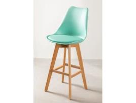 Conjunto de 4 Bancos SKLUM Nordic (Verde Jade - Polipropileno e Madeira de faia - 112 cm x 49.5 cm x 49.5 cm)