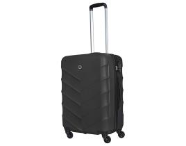Mala De Viagem Média Rígida Airport Preto 4 Rodas 65cm