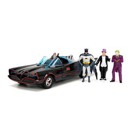 Blister 4 figuras + Veículo Batmóvel 1966 Batman DC Comics 1:24