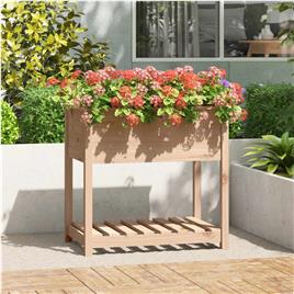 vidaXL Vaso/floreira com prateleira 82,5x54x81 cm pinho maciço