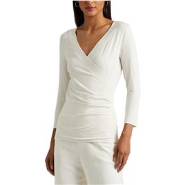 Lauren Ralph Lauren Camisola com decote em V, em malha fina stretch