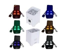 Luzes de Palco Alimentadas Por Bateria Dj Uplighting SLOWMOOSE Rgbwa + Uv 6In1 App[4X Luz V4 com Bolsa]