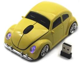 Rato De Carro Rato Sem Fio Laptop Rato De Computador De Mesa Com Receptor Usb De 2,4 Ghz Led Farol (Amarelo)