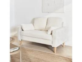 Sofá Cama de 2 Lugares ALICE'S HOME (130 x 79 x 69 - Poliéster - Branco)