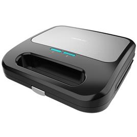 Cecotec Rock?nToast 3 in 1 Sandwichera 800W - Capacidad para 2 Sandwiches - 3 Placas Intercambiables con Revestimiento de Piedra