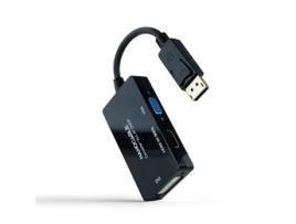 Adaptador DisplayPort Nanocable 10.16.3301-ALL/ HDMI Fêmea - DVI-D Fêmea - VGA Fêmea/ 20cm/ Preto