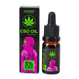 CBD Oil 5% com Terpenos 10ml, 500 mg - Cold & Flu - Euphoria