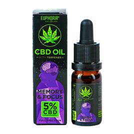 CBD Oil 5% com Terpenos 10ml, 500 mg - Memory & Focus - Euphoria