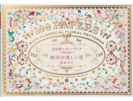 Livro 100 papers with classical floral patterns de reiko harajo (japonês)