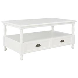 vidaXL Mesa de centro 100x50x45,5cm madeira de paulownia maciça branco