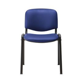 LINEA FABBRICA Cadeira de Visitante Visi Renna, Pele Sintética, Azul