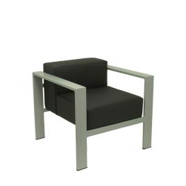 Sillón de Oficina de espera Lázaro similpiel negro chasis plata