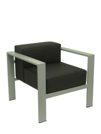 Sillón de Oficina de espera Lázaro similpiel negro chasis plata