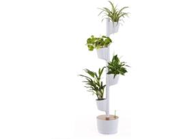 Estante para Plantas  Branca 4 vasos rega manual (148x29x29cm)
