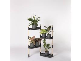 Estante para Plantas CITYSENS Preta 4 vasos (47x20x10 cm)