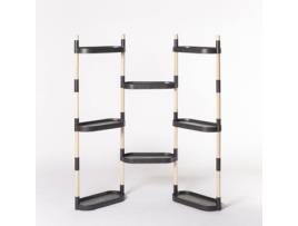 Estante para Plantas CITYSENS Preta 8 vasos (47x20x10 cm)