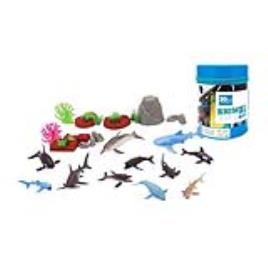 Figuras  Animais Marinhos no Barco (30 Pcs)