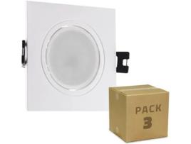 Conjunto de 3 Focos LEDKIA Downlight (GU10 - 6W - Branco Natural)
