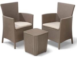 Conjunto de jantar para jardim ALLIBERT Iowa cappuccino (3 peças)
