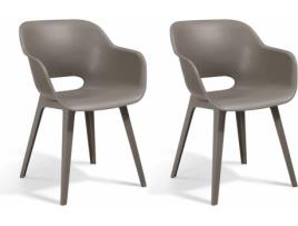 Conjunto 2 Cadeiras de Jardim ALLIBERT Akola Cappuccino