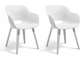 Conjunto 2 Cadeiras de Jardim ALLIBERT Akola Branco