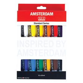 AMSTERDAM Estojo de Iniciação Acrílico, 20 ml, 12 Cores