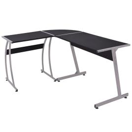 Mesa de canto em forma de L, preto