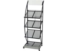 Porta-revistas A4 VIDAXL preto e branco (47x40x134 cm)