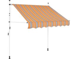 Toldo VIDAXL retrátil manual listras amarelas e azuis (200 cm)